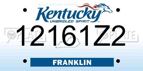 12161Z2 Kentucky License Plate