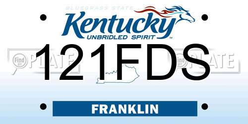 121FDS Kentucky License Plate