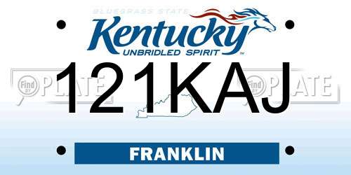 121KAJ Kentucky License Plate