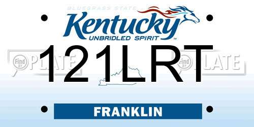 121LRT Kentucky License Plate