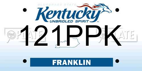 121PPK Kentucky License Plate