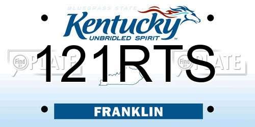 121RTS Kentucky License Plate