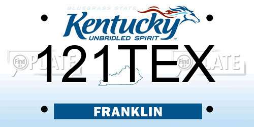 121TEX Kentucky License Plate