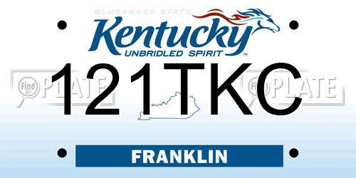121TKC Kentucky License Plate