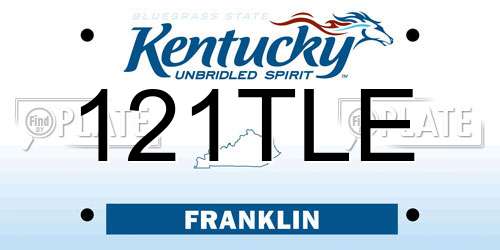 121TLE Kentucky License Plate