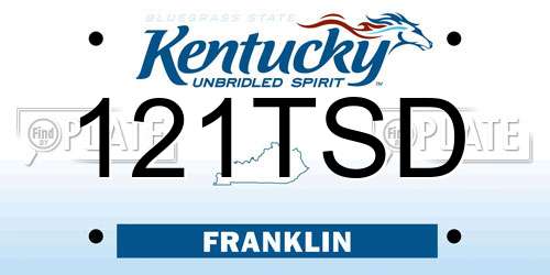 121TSD Kentucky License Plate