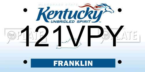 121VPY Kentucky License Plate