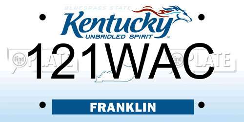 121WAC Kentucky License Plate