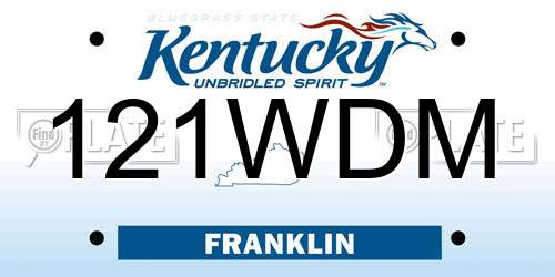 121WDM Kentucky License Plate