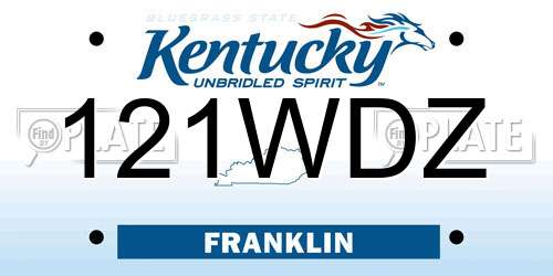 121WDZ Kentucky License Plate