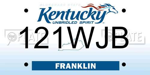121WJB Kentucky License Plate