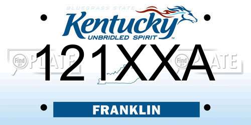 121XXA Kentucky License Plate
