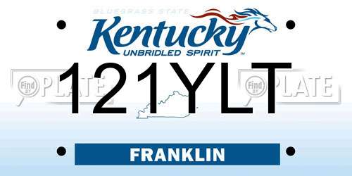 121YLT Kentucky License Plate