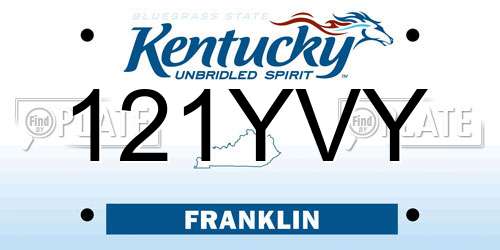 121YVY Kentucky License Plate