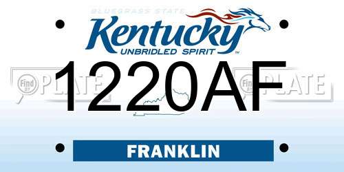 1220AF Kentucky License Plate