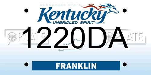 1220DA Kentucky License Plate