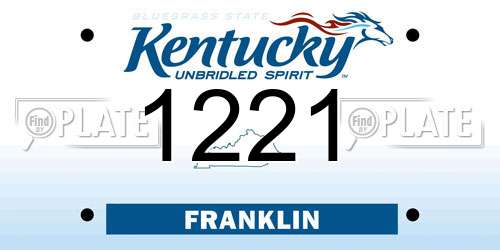 1221 Kentucky License Plate