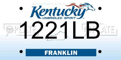 1221LB Kentucky License Plate