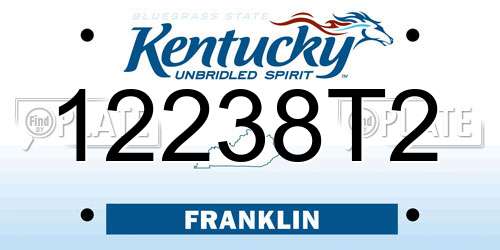 12238T2 Kentucky License Plate