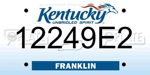 12249E2 Kentucky License Plate