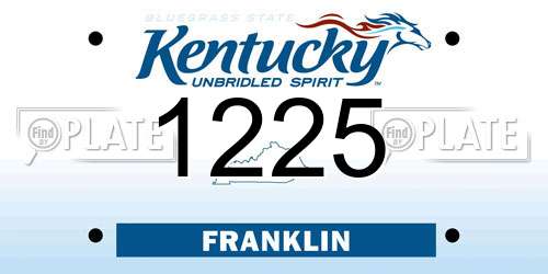 1225 Kentucky License Plate