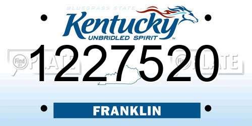 1227520 Kentucky License Plate