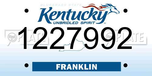 1227992 Kentucky License Plate