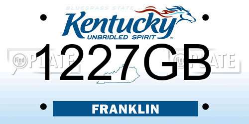 1227GB Kentucky License Plate