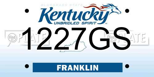 1227GS Kentucky License Plate