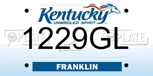 1229GL Kentucky License Plate