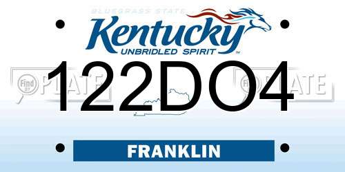 122DO4 Kentucky License Plate