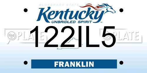 122IL5 Kentucky License Plate