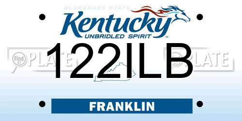 122ILB Kentucky License Plate