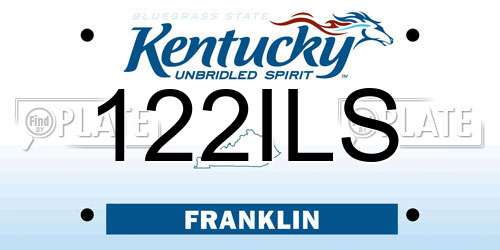 122ILS Kentucky License Plate