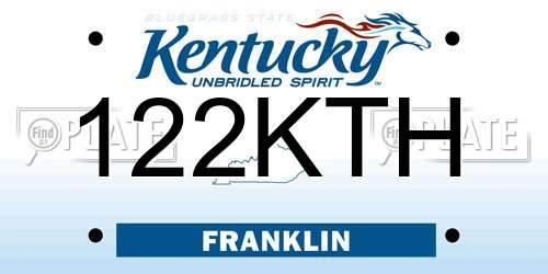122KTH Kentucky License Plate