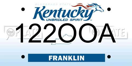 122OOA Kentucky License Plate