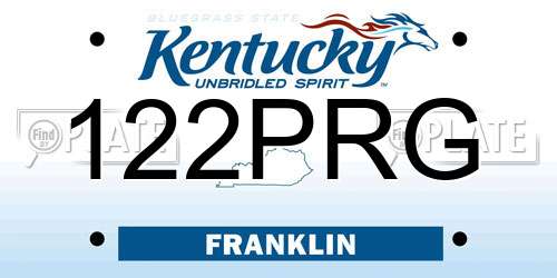 122PRG Kentucky License Plate