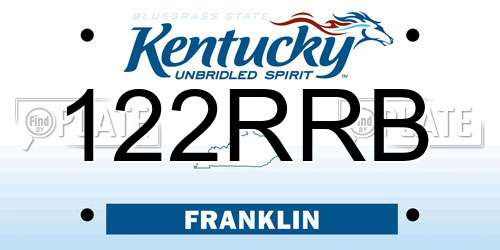 122RRB Kentucky License Plate
