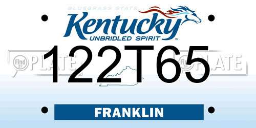 122T65 Kentucky License Plate