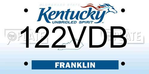 122VDB Kentucky License Plate