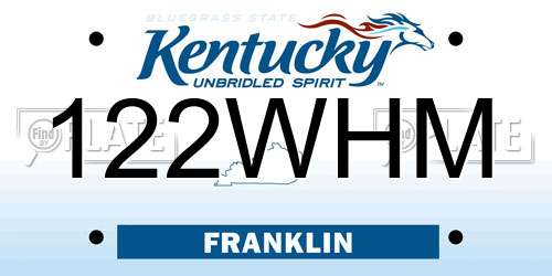 122WHM Kentucky License Plate