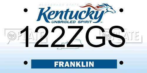 122ZGS Kentucky License Plate