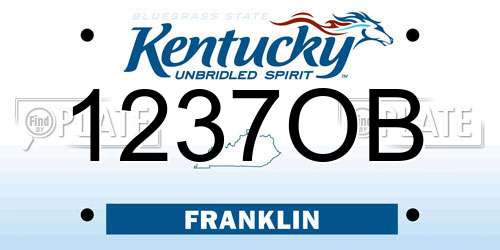 1237OB Kentucky License Plate
