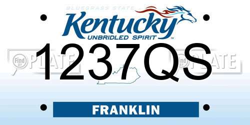 1237QS Kentucky License Plate