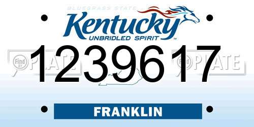 1239617 Kentucky License Plate