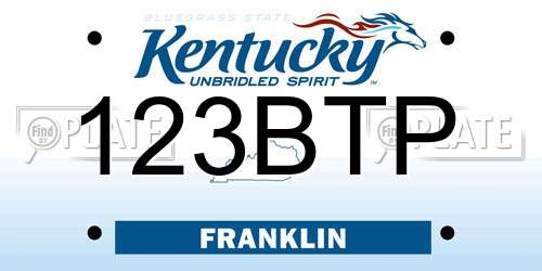 123BTP Kentucky License Plate