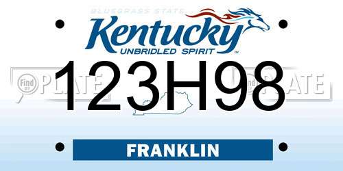 123H98 Kentucky License Plate