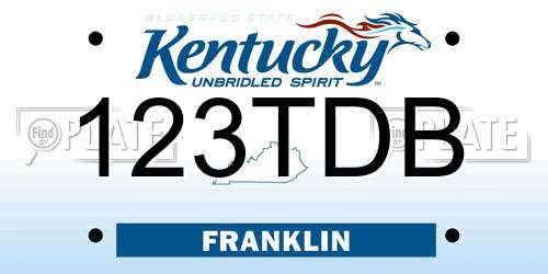 123TDB Kentucky License Plate