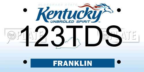 123TDS Kentucky License Plate