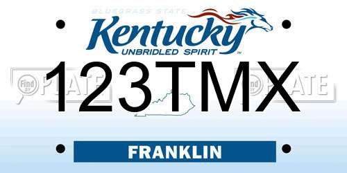 123TMX Kentucky License Plate